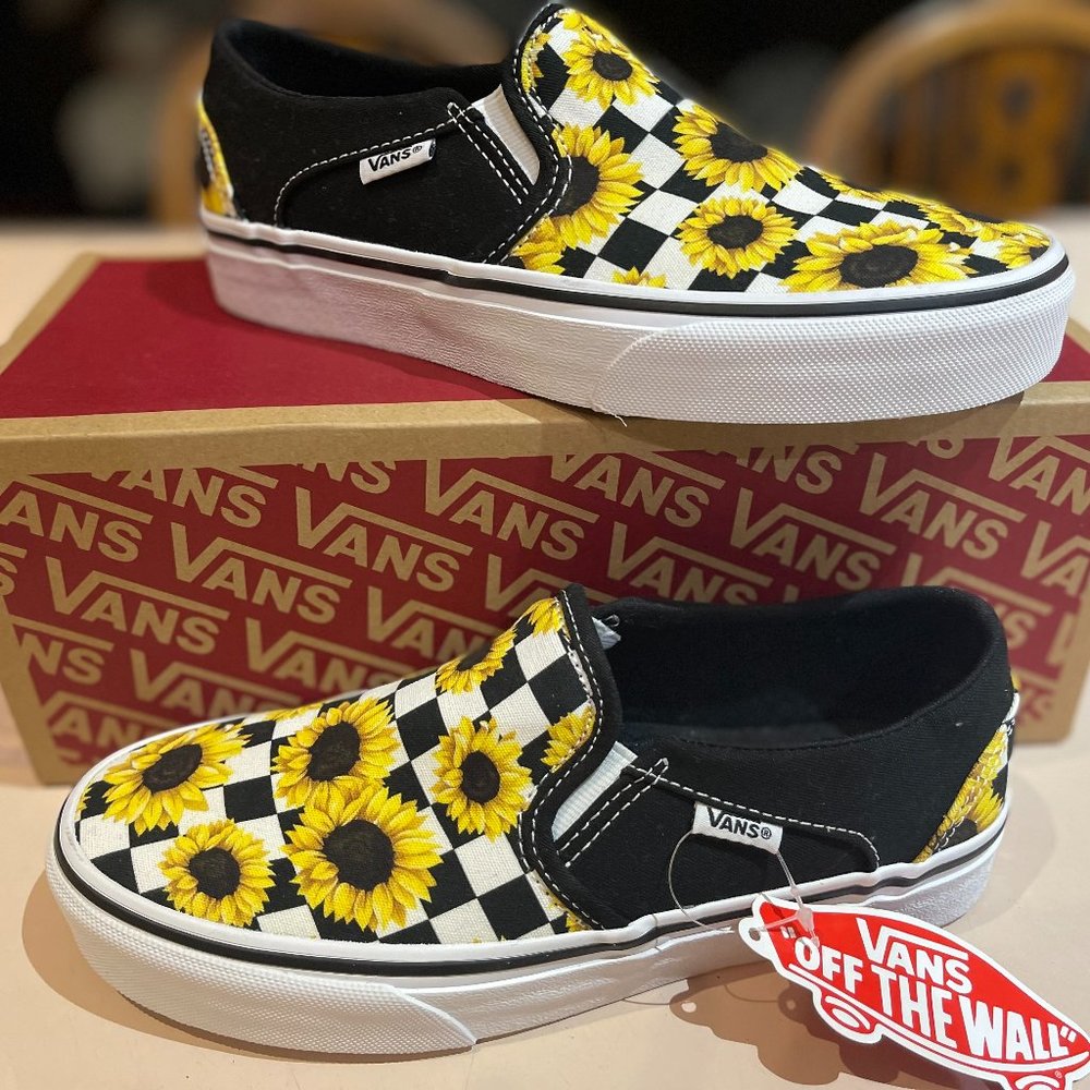 Vans Slip on Sunflower Checker Size 6
